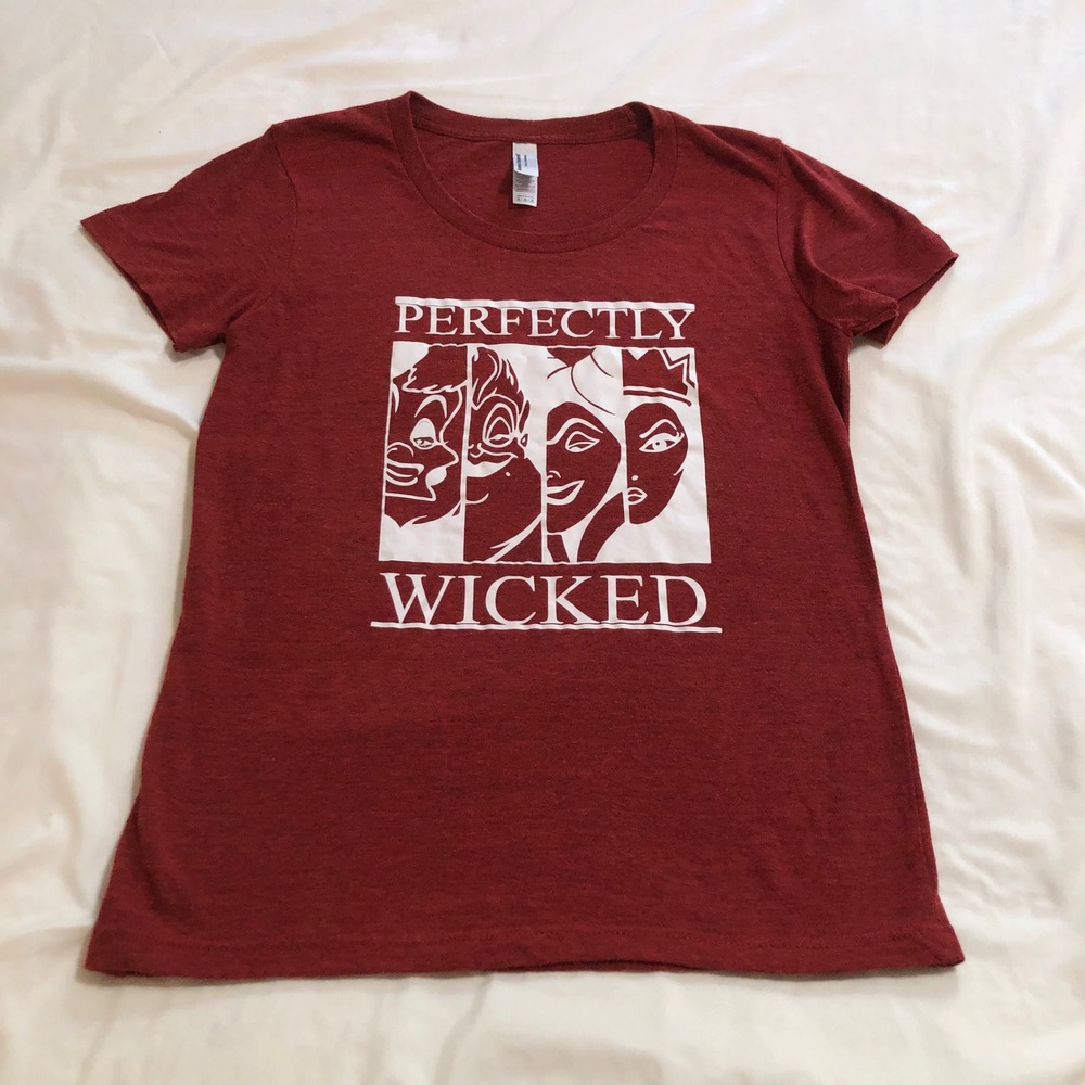 American Apparel Disney Villains Perfectly Wicked Tri-Blend Tee Red Medium